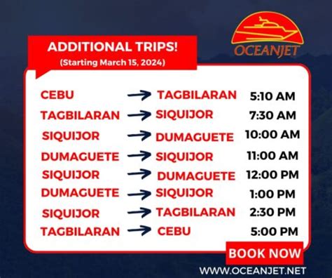 oceanjet schedule tagbilaran to dumaguete 2024|2024 Dumaguete to Tagbilaran to Dumaguete Ferry .